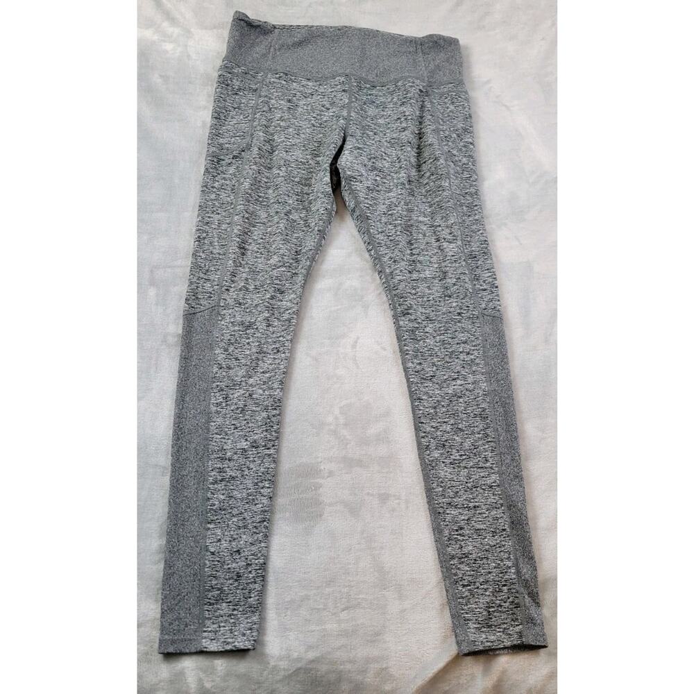 ATHLETA Exhale Heel Tight long Leggings Women XL Heather Gray High Waist Pockets